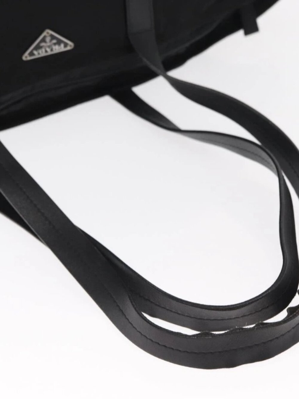PRADA Tote Bag Nylon Black Silver Auth - Picture 4 of 16